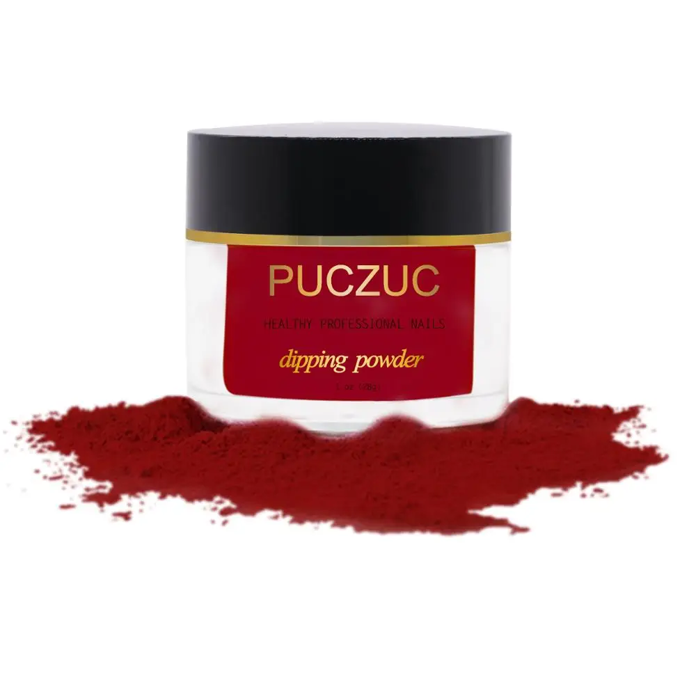 PUCZUC 1 OZ Full Set Dipping Powder Base Top Coat Kits DIY Dip Nail Powder Manicure Set Brush Saver Powder - Цвет: P010-1OZ