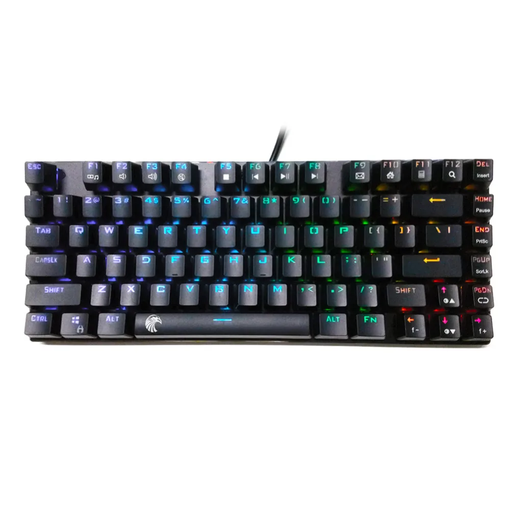 TKL Mechanical Keyboard Linear Black Switches 81 keys RGB LED Backlit Aluminum Gaming Keyboard