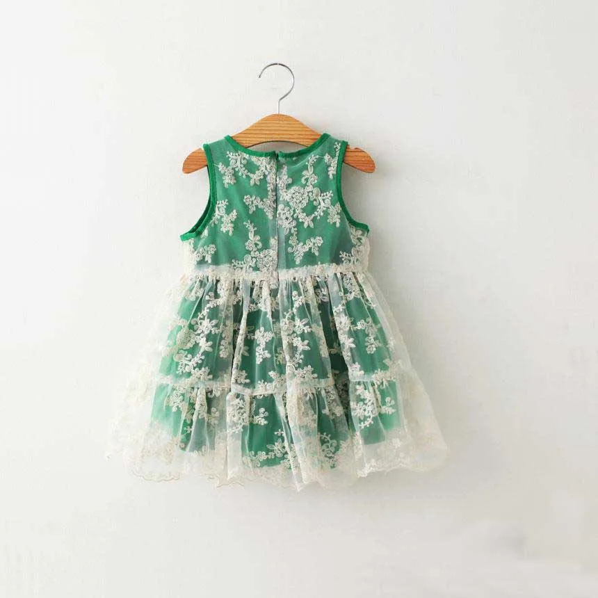 Милое детское платье из органзы с цветочной вышивкой и оборками для девочек милое детское летнее праздничное платье принцессы зеленого цвета