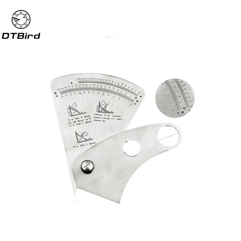 

Fan Shape Welding Gauge Stainless Steel Angle Height Test Ruler Welding Inspection Gage Sector Ruler 0-20 Gap Scale Gauge