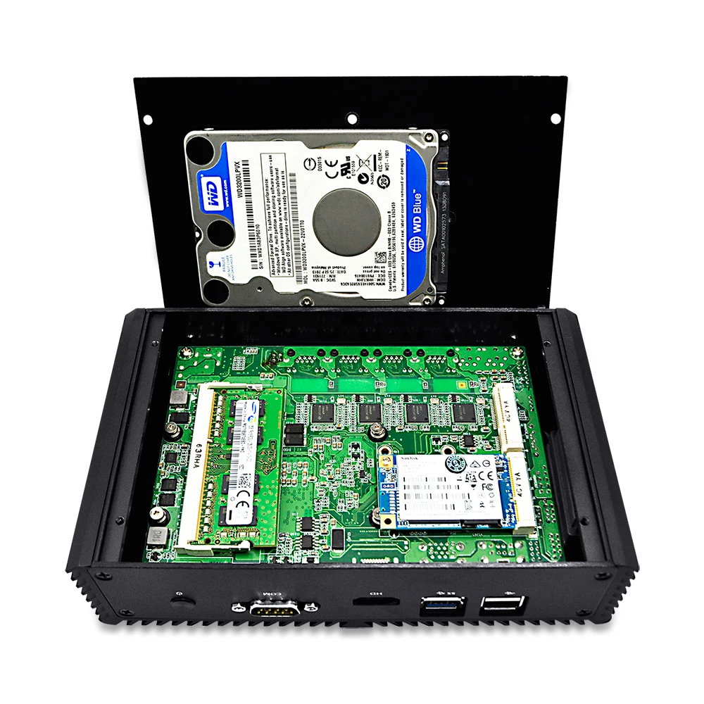 QOTOM Q355G4 Wifi Mini PC 4 Lan AES-NI Dual Core i 5 8GB Firewall Linux Fanless Mini PC PFsense