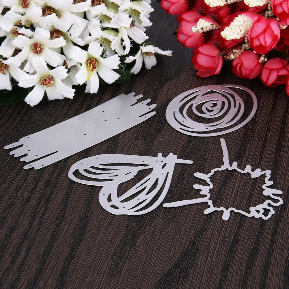  4Pcs Love Tree Round Metal Cutting Dies Stencil for DIY Scrapbooking/photo Album Wedding Invitation - 32811546134