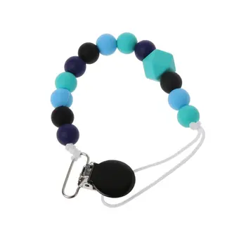 

Baby Dummy Chain Silicone Pacifier Clips Bead Dummy Clip Infant Handmade Newborn Teether Toy