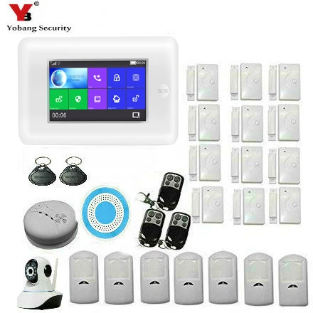 

Yobang Security Russian Spanish French Wireless GSM WIFI Home Security Alarm System ISO Android APP Control Smoke Fire Detector