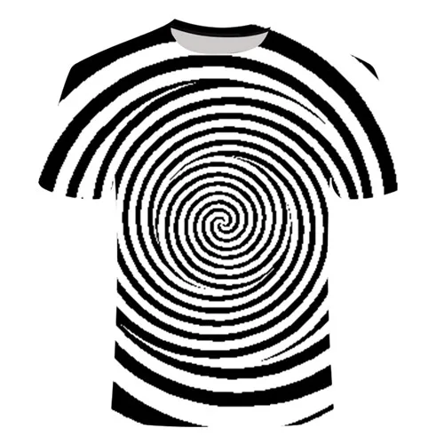 Новинка, футболка с 3D эффектом, черная и белая футболка, вращающаяся футболка, мужские и женские футболки, спортивная одежда, эластичная воздухопроницаемость, 6XL - Цвет: TXK033