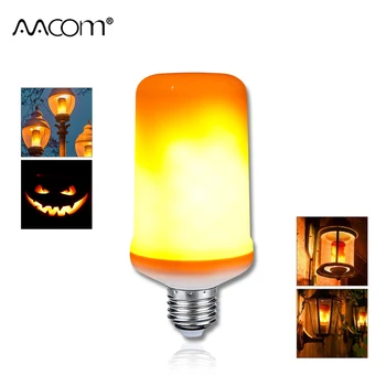 

E27 LED Dynamic Flame Effect Holiday Light 9W 4 Modes Flickering Emulation Gravity Sensor Fire Lights Halloween Vintage Decor