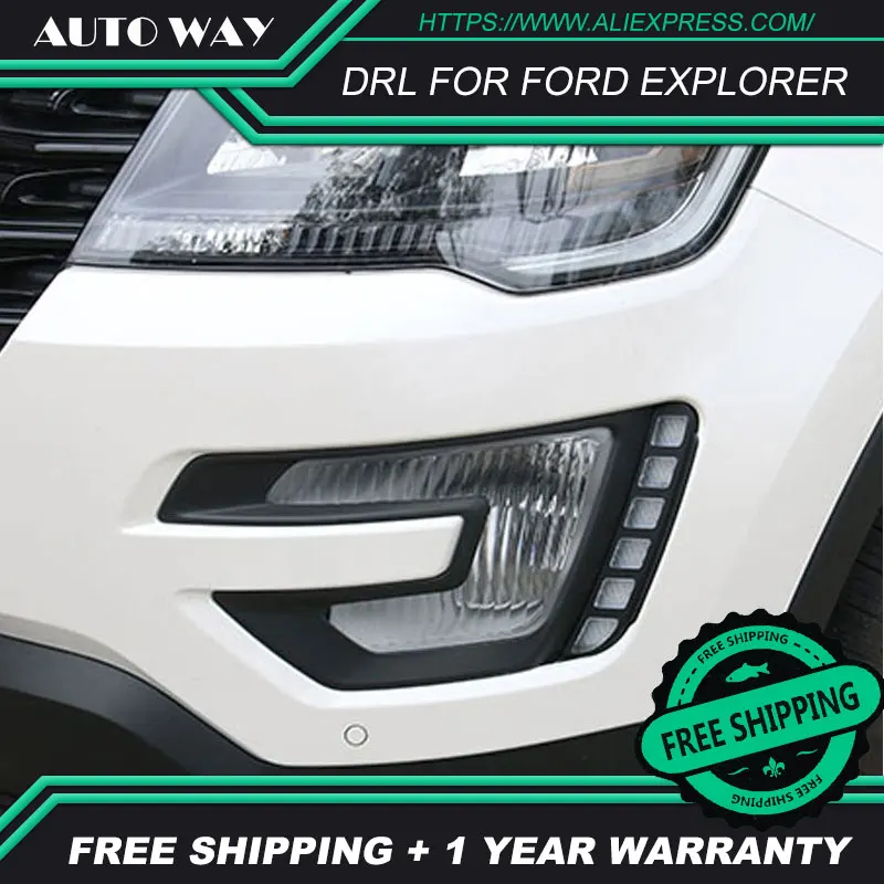 Free shipping ! 12V 6000k LED DRL Daytime running light case for Ford Explorer 2016 2017 fog lamp frame Fog light Car styling Free shipping ! 12V 6000k LED DRL Daytime running light case for Ford Explorer 2016 2017 fog lamp frame Fog light Car styling