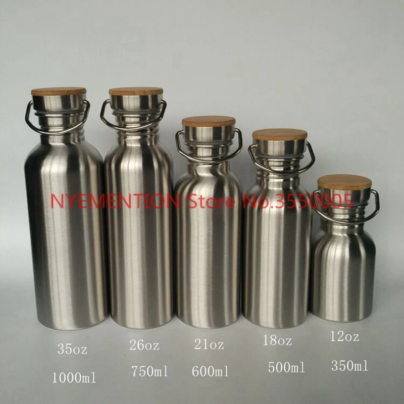 

Stainless Steel Thermos Double Wall Vacuum Insulated Water Bottles Flask Mug Cup Tumbler with Bamboo Cap BPA