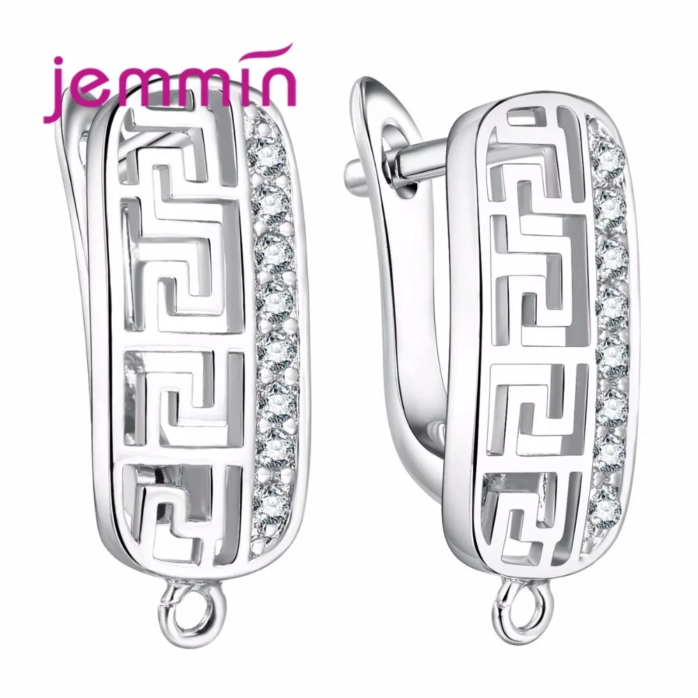 

Jemmin Fine Hooks Leverback Earwire 925 Sterling Silver Micro Rhinestone Earrings Findings For Jewelry Making DIY Connector