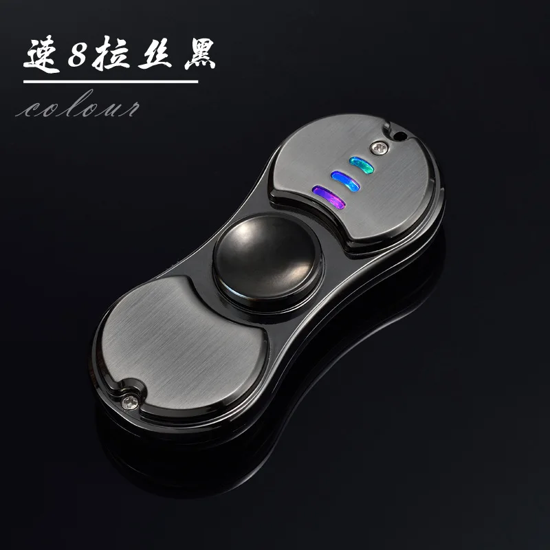 2017 New Toy LED Flash Light Alloy Tri Spinner Hand Spinner font b USB b font