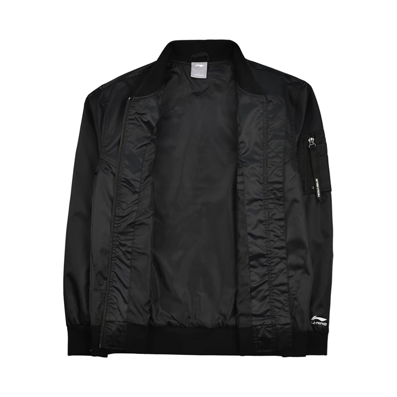 Skup Li ning mężczyźni Trend kurtka sportowa regularny krój 100% poliester Zipper zamknięcie LiNing sportowe płaszcze AJDN151 MWJ2571