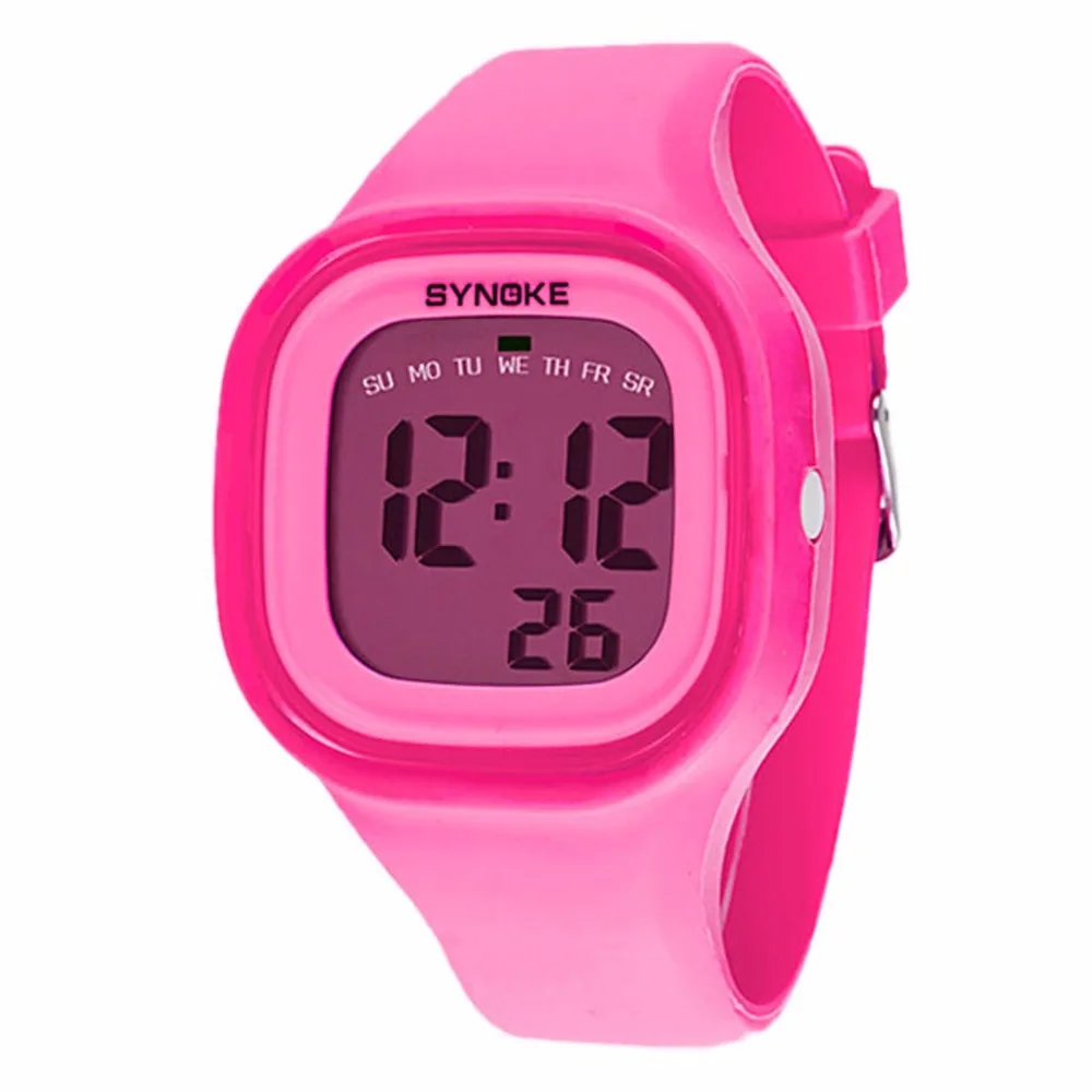 

2018 Women Girl Candy Color Silicone Rubber Band Digital Watches LED Sport Relogio Waterproof Luminous Wrist Watch Relojes