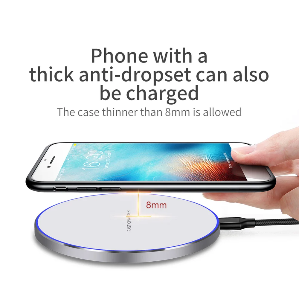 Беспроводное зарядное устройство Fdgao Qi для iPhone 11 Pro XS Max XR X 8 Samsung S10 S9 S8 Note 10 9 быстрая