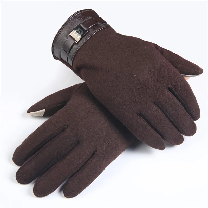  Winter Mens Full Finger Smartphone Touch Screen Cashmere Gloves Mittens Hand Gloves guantes eldiven handschoenen 40FE1412