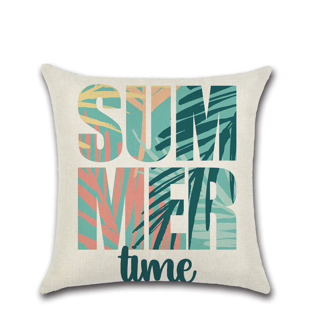 

New tropical Plant green leaf Rainforest Summer Theme cuddle pillowcase cushion set Linen