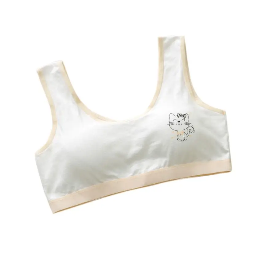10 14Y cat character printed Girls Underwear Bra Vest Children Underclothes Sport Undies Kids girls clothes free size