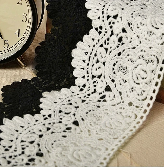 Guipure-telas de encaje de algodón de 9cm, accesorio de vestido bordado Soluble en agua, tela de encaje hecha a mano, barato - AliExpress