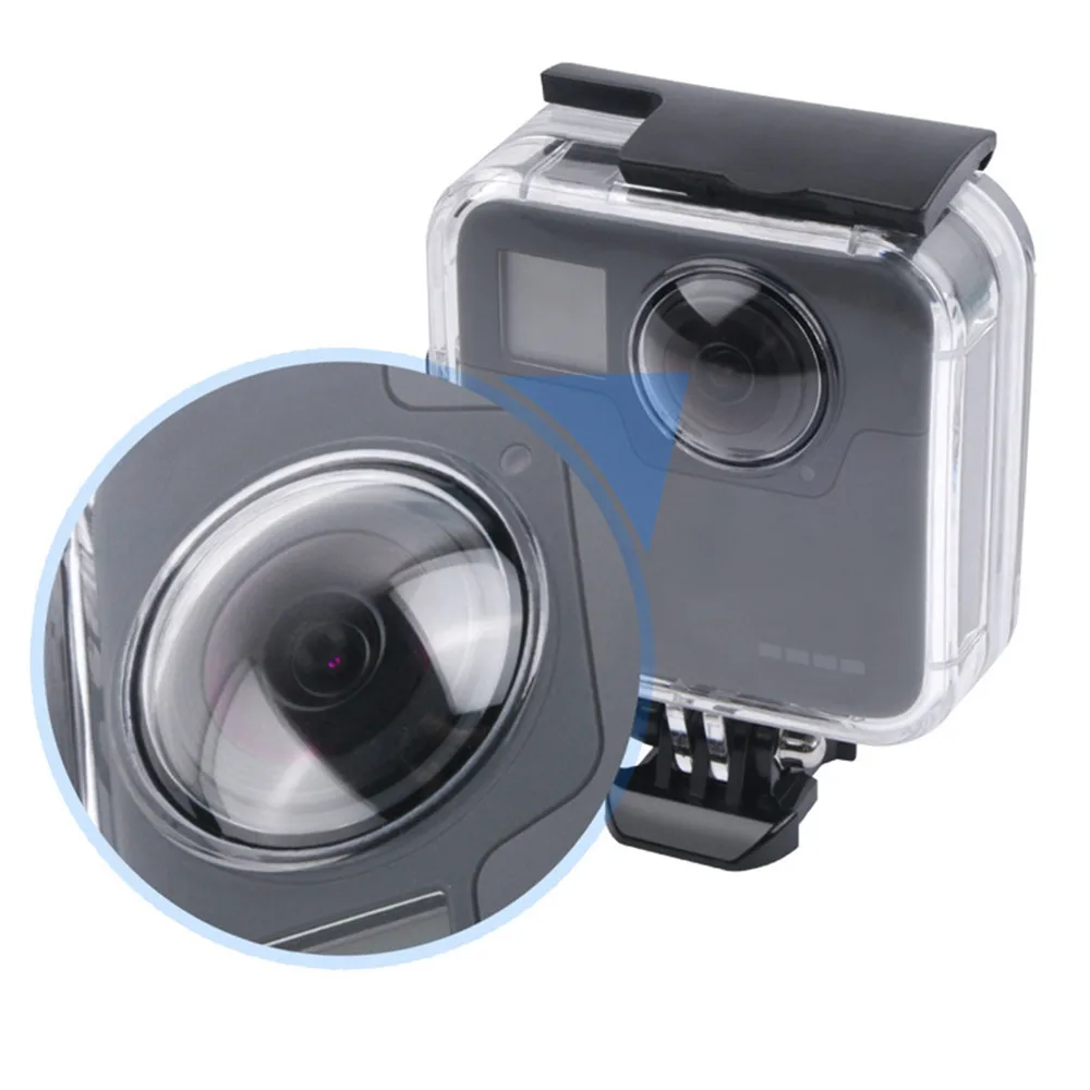 45 متر الغوص مثبت مضاد للماء حالة ل GoPro الانصهار 360-درجة كاميرا تحت الماء مربع الباب الخلفي الغطاء الواقي ل GoPro الانصهار