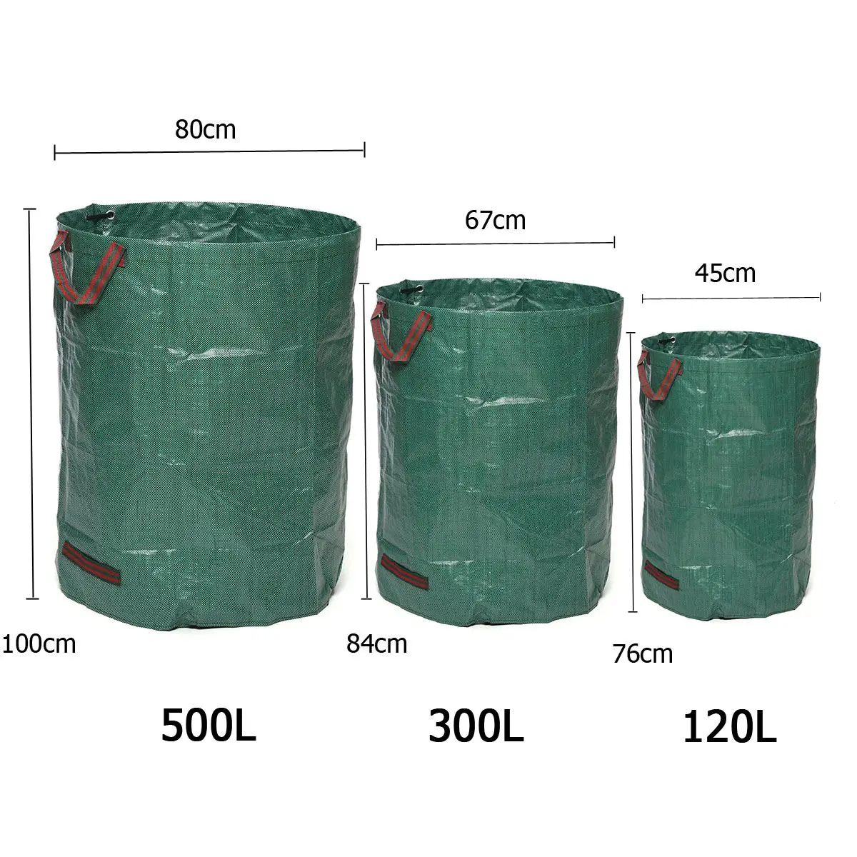Большой емкости сверхмощный Садовый дом мусорный мешок Прочный водонепроницаемый двор лист травы контейнер для хранения 120л/300л/500л