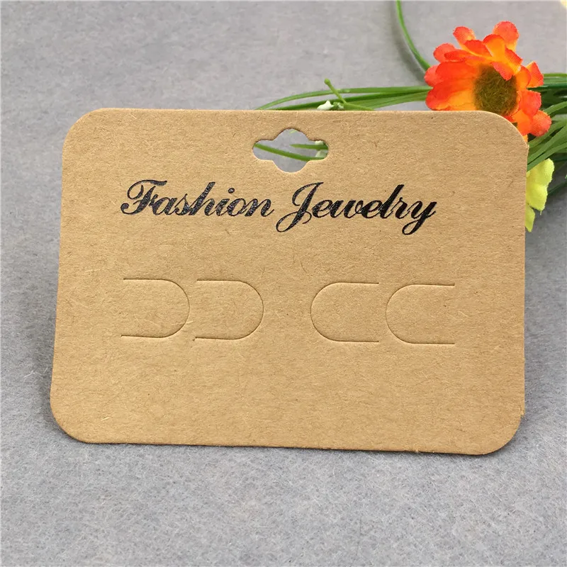 

100Pcs/Lot Brown Kraft Paper Hairpins Card Fashion Jewelry Hair Accessories Packaging Displays Card Blank Paper Cards 9.7x7cm