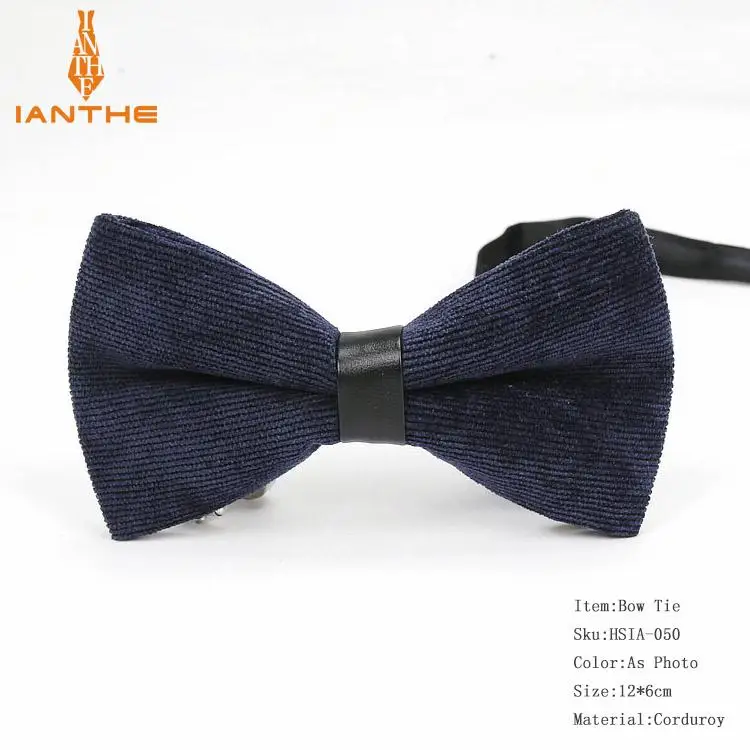 Ianthe мужской галстук-бабочка высокого качества однотонный Свадебный галстук-бабочка вельветовый галстук-бабочка мягкий хлопок бабочка Pu декоративный узор шеи галстуки - Цвет: IA050