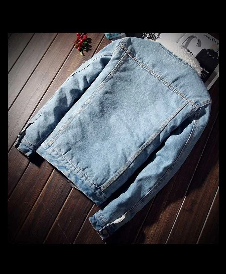 ZOGAA Hot Sale Men Jacket and Coat Trendy Warm Fleece Denim Jacket 2018 Winter Fashion Men Jean Jacket Outwear Male Cowboy