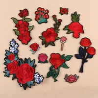 Buy Rose Rich Peony Flower Set Embroidery Patches for Clothing Iron on Clothes Dress Appliques Badge Stripes Sticker Online