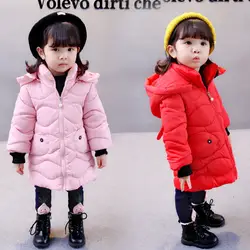 Mihkalev 2018 модная одежда для маленьких девочек зимняя куртка для детей с капюшоном Парки с капюшоном для девочек зимние пальто дети