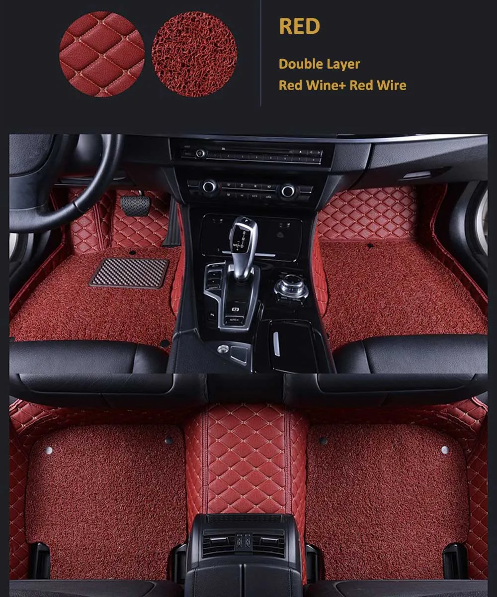 Изготовленный На Заказ Кожаный Автомобильный Брелок коврики для BMW Все модели f10 f01 f25 f30 f45 x1 x3 f25 x5 f15 e30 e34 e60 e65 Водонепроницаемый провода коврик - Название цвета: B-Red Red Wire