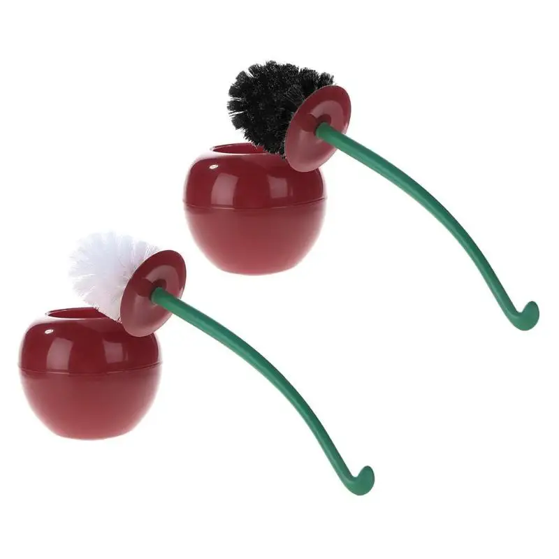 Plastic Toilet Cleaning Brush Cherry Shape Cleaning Brush for Toilet WC Bathroom Accessories Household Cleaning Tool - Цвет: Wine Red