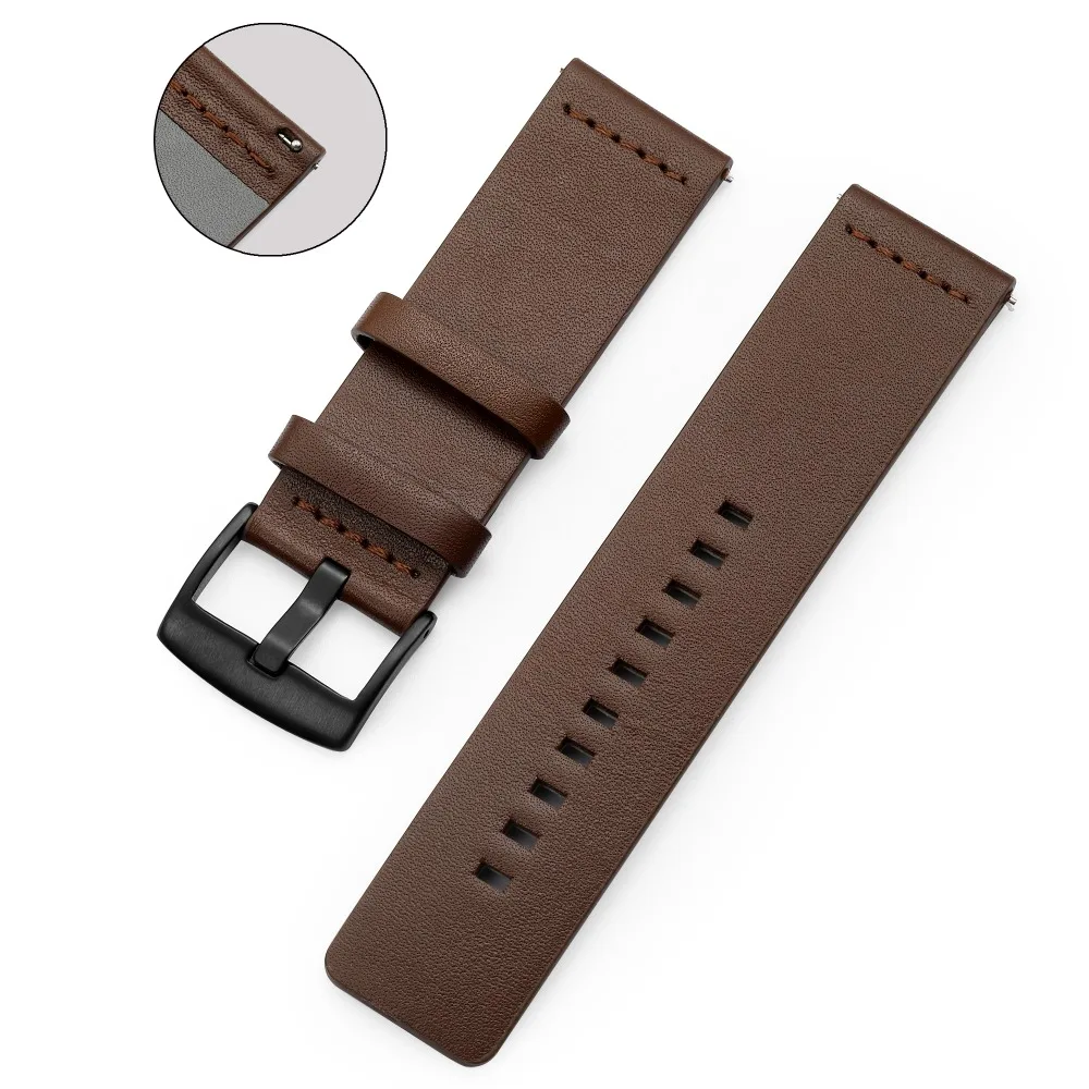 22 мм ремешок из натуральной кожи для часов samsung Galaxy Watch 46 мм gear S3 спортивный ремешок для часов Quick Release huami amazfit Watch