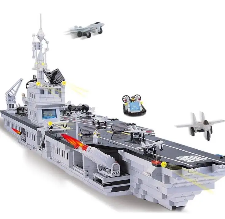 

Enlighten Military 113 Large Navy Aircraft-Carrier 112 warship 821 missile cruiser Building Block Set Model Kids DIY Bricks Toys