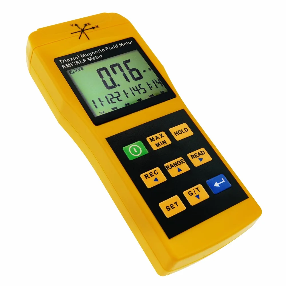 

3-Axis Gauss EMF ELF Meter Detector, Electromagnetic Field Radiation Intensity 20/ 200/ 2000 mG & uT, Frequency 30~2000 Hz