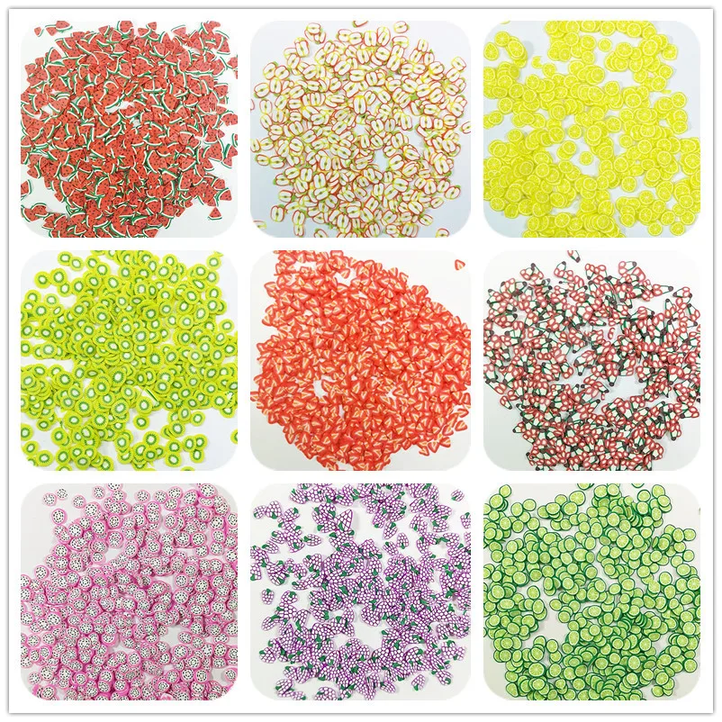 

1000pieces New 10g/Pack Slime DIY Accessories Toys Mini Strawberry Fruit Slices Fluffy Clear Slime Supplies Gift Toy