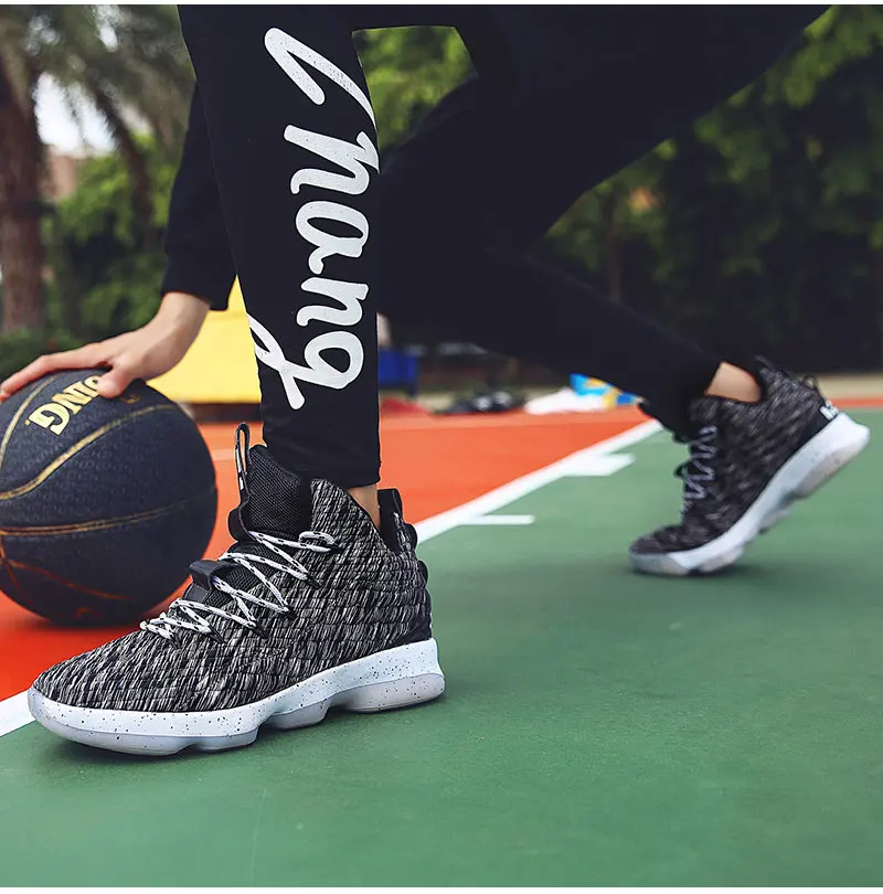 Мужские баскетбольные кроссовки с высоким берцем, женские амортизирующие оригинальные баскетбольные кроссовки, Противоударная Мужская Спортивная уличная спортивная обувь