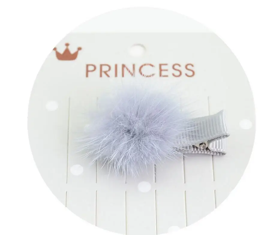 3cm Feather Ball Hair Clip Baby Girls Kids Hair Clip 12Colors 36pcs/lot