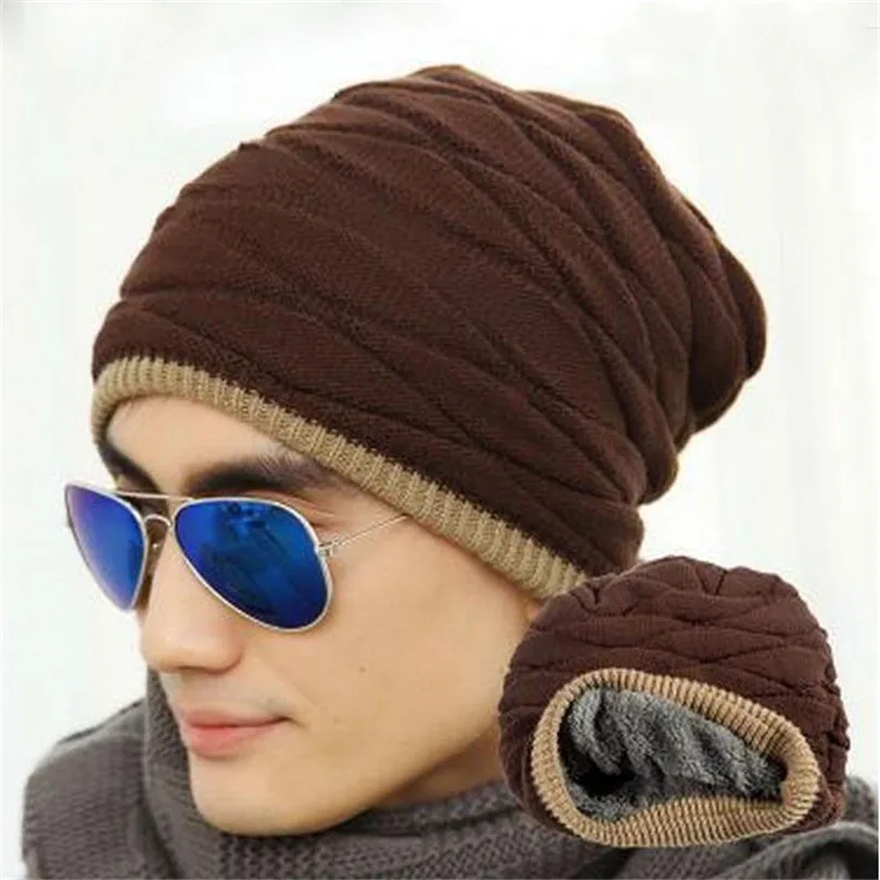 

2016 Winter Unisex Skullies Fashion Beanies Knit Beanies Hat Hot Man Women Black Solid Color Elastic Hip-Hop Cap Gorro Warm M053
