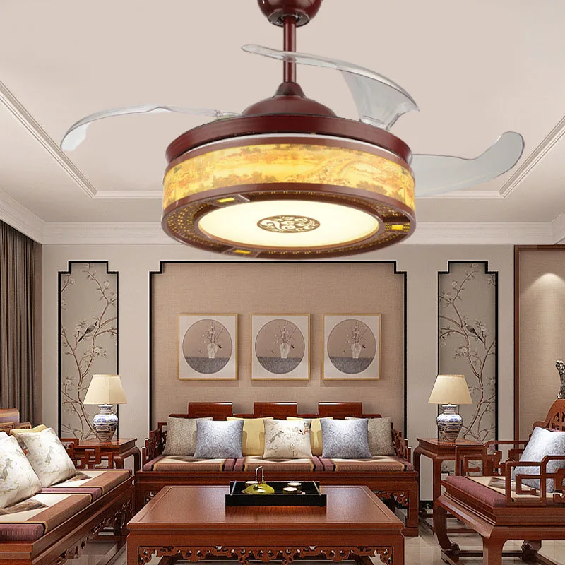 Us 93 75 25 Off 42 Inch Led Classical Chandelier Fan Lamp Living Room Modern Ceiling Short Short Base Fan With Remote Control In Ceiling Fans From