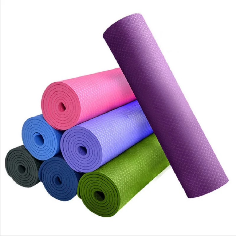 TPE коврик для йоги 6 мм для начинающих, нескользящий спортивный коврик, нескользящий коврик для фитнеса, colchonete, гимнастический коврик для упражнений 183*61*0,6 см