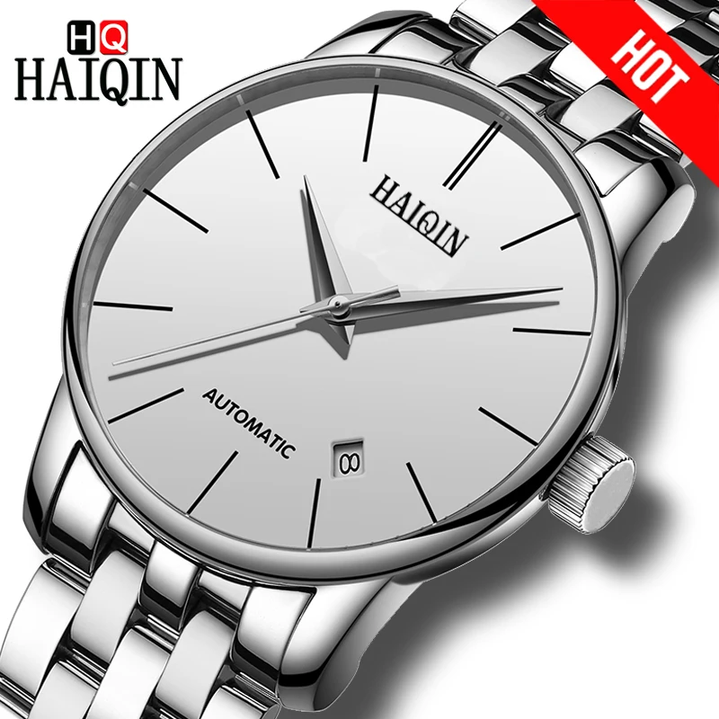 

HAIQIN Mens watches Top brand Automatic Mechanical luxury Men Watch Business Watch men Tourbillon Waterproof Male Wristwatch New