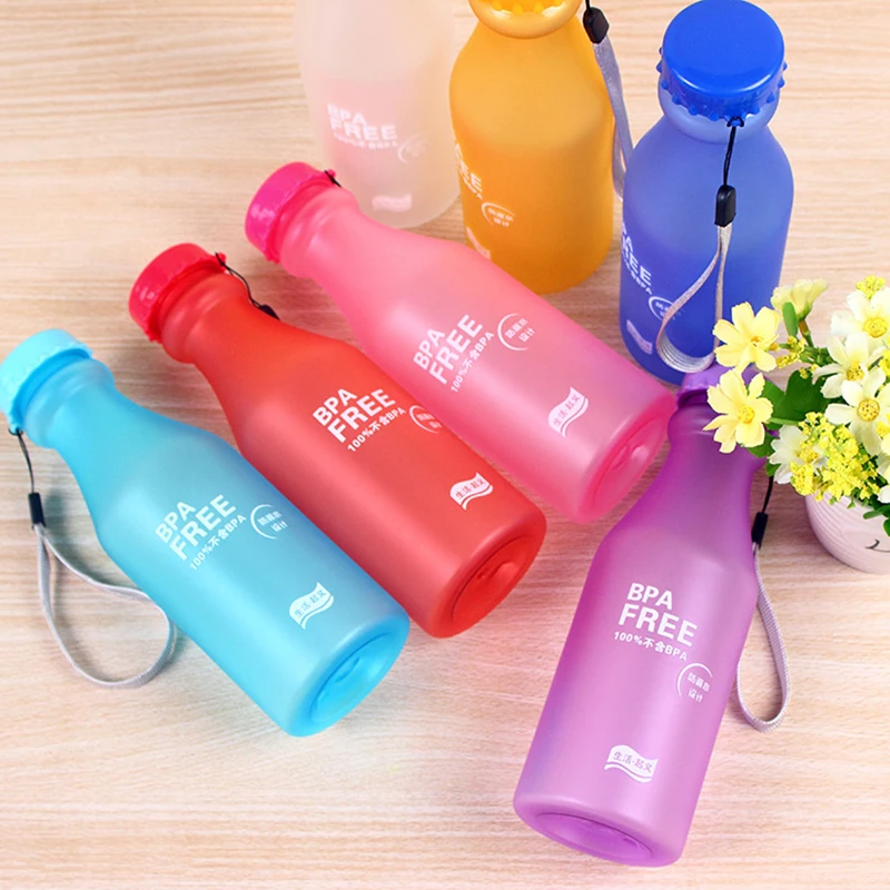 Конфетный цвет матовые бутылки пищевой BPA бесплатно пластиковые воды свет с