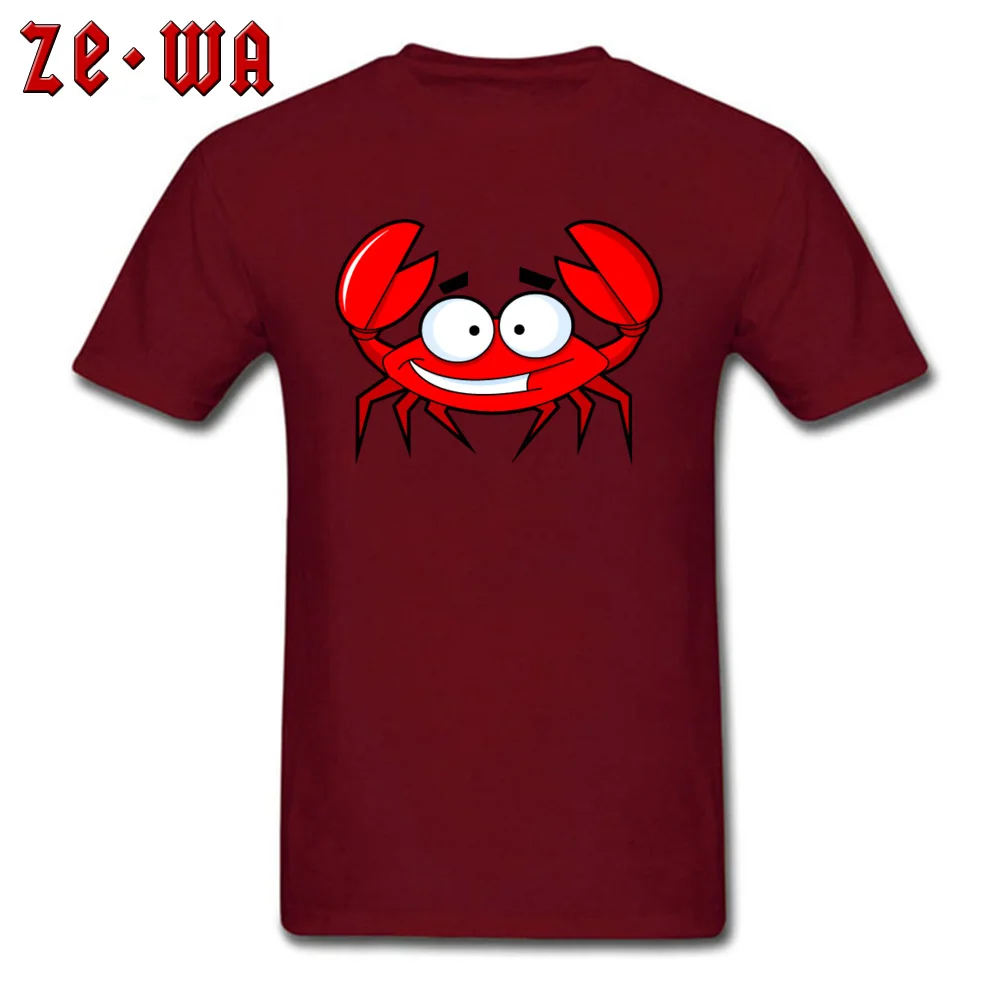 ClassicGroup Short Sleeve Tops & Tees Summer Fall Hot Sale Crewneck 100% Cotton T Shirt Student T-shirts Red Crab  Red Crab maroon