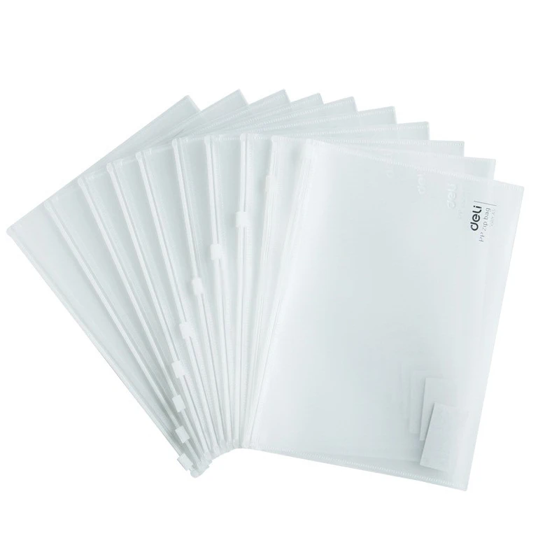 OKIl 12pcs Transparent Plastic A5 Paper Files Holder Filing Bag 