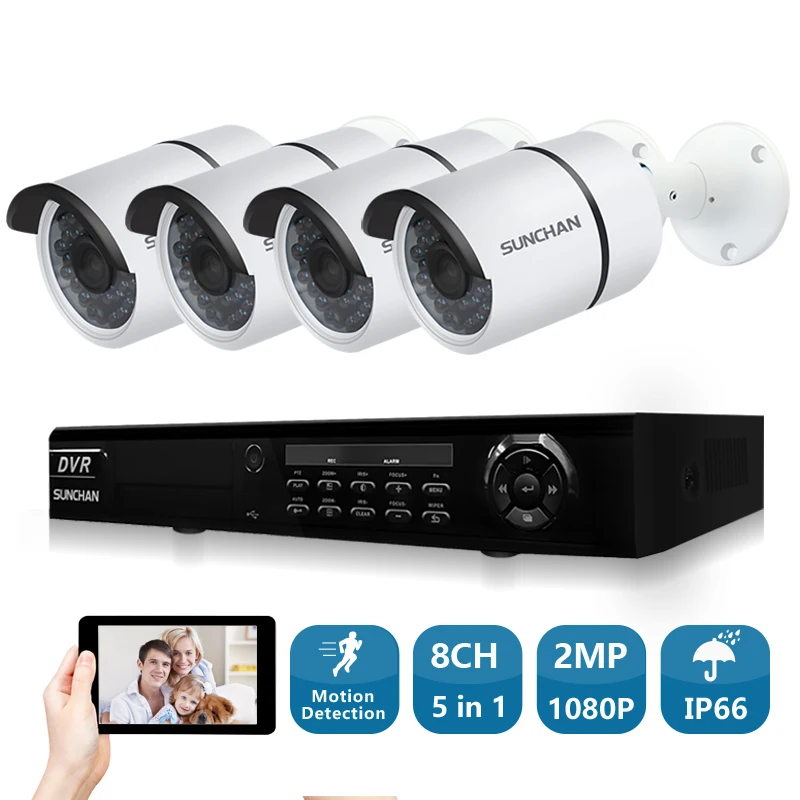 Security Camera System 8CH CCTV System 4 x 1080P SONY font b Outdoor b font Waterproof