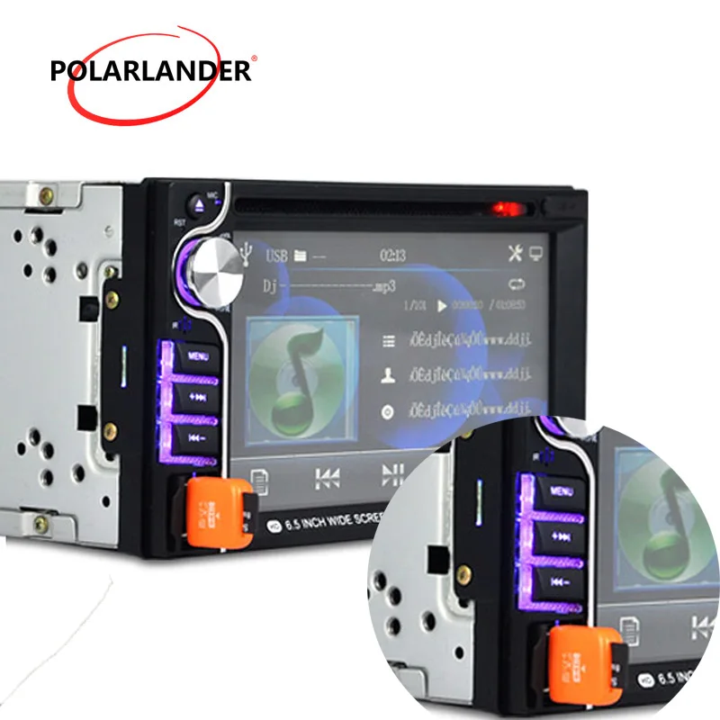 

Car DVD MP4 player 2 din 6.5 inch bluetooth for reversing camera touch Screen Car Video Player 7 languages RDS/FM/AM/USB/SD
