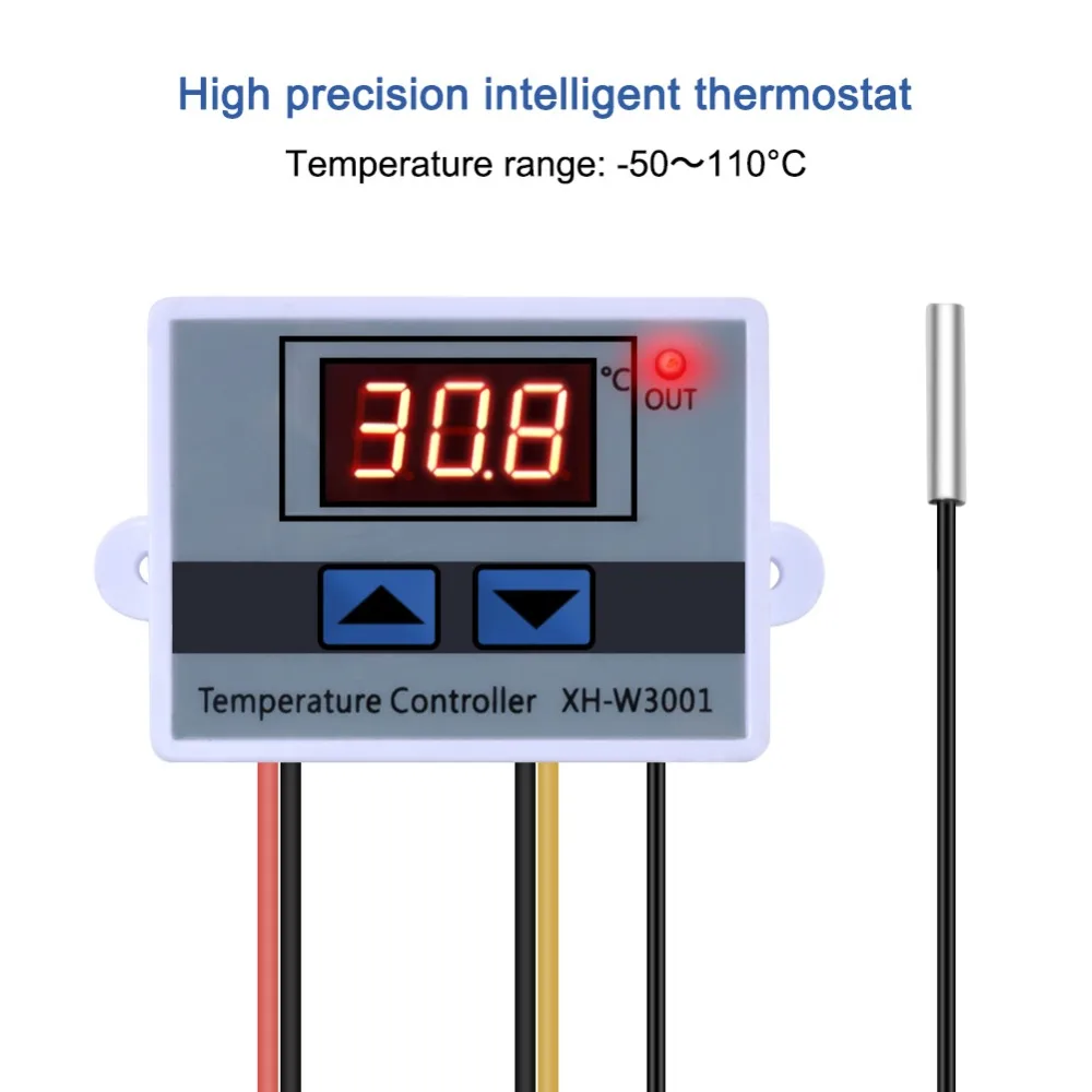 

20pc XH-W3001 10A Digital Temperature Controller Quality Thermal Regulator Thermocouple Thermostat with LCD Display 12V 24V 220V