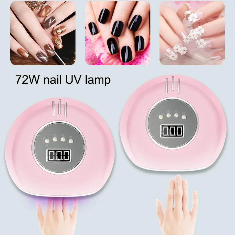 

72W Nail Polish Dryer Curing Lamp UV LED Dual Light Source for All Gels Nail Art Tools HJL2018