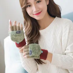 6 цветов зимние Для женщин женские перчатки, варежки без пальцев Многофункциональный теплые лоскутные прекрасные варежки для подарки для