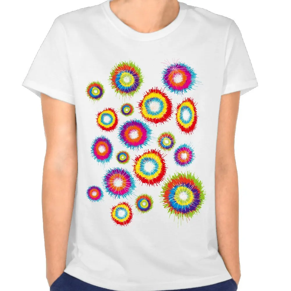 Gildan Women's psychedelic rainbow Tie Dye short sleeve T Shirt White|t shirt|t shirt whiteshort 
