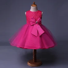 Ярко-розовые Простые Платья с цветочным узором для девочек, платья для молодых девушек на вечеринку, одежда GD50514-2